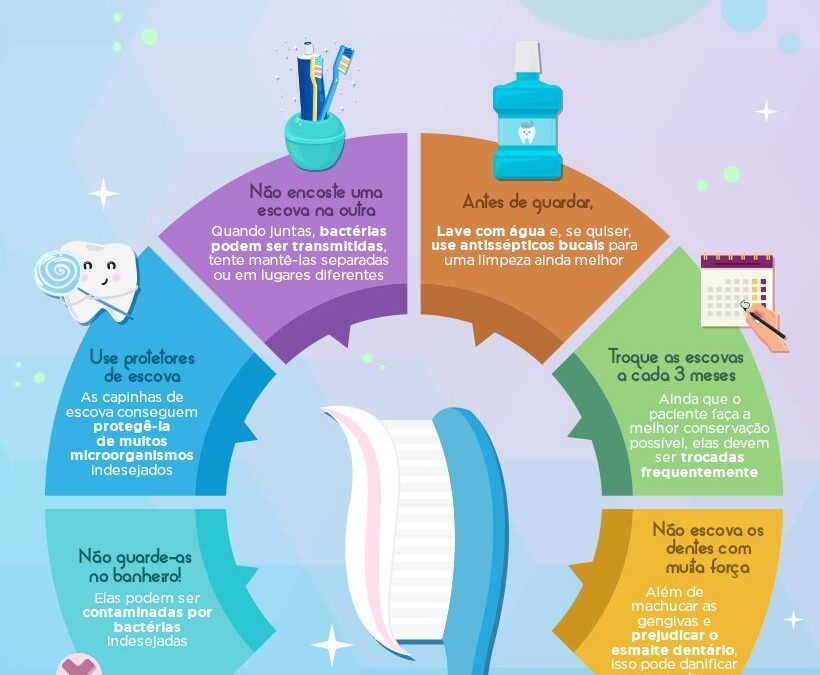 Qual é a forma certa de guardar e conservar as escovas de dentes?